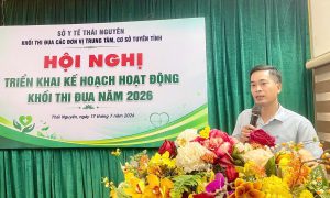 Đồng chí Nguyễn Đức Hiếu Phó Giám Đốc Sở Y tế phát biểu chỉ đạo tại hội nghị.